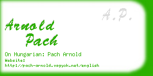 arnold pach business card
